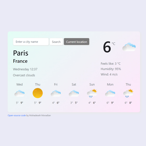 weather app preview